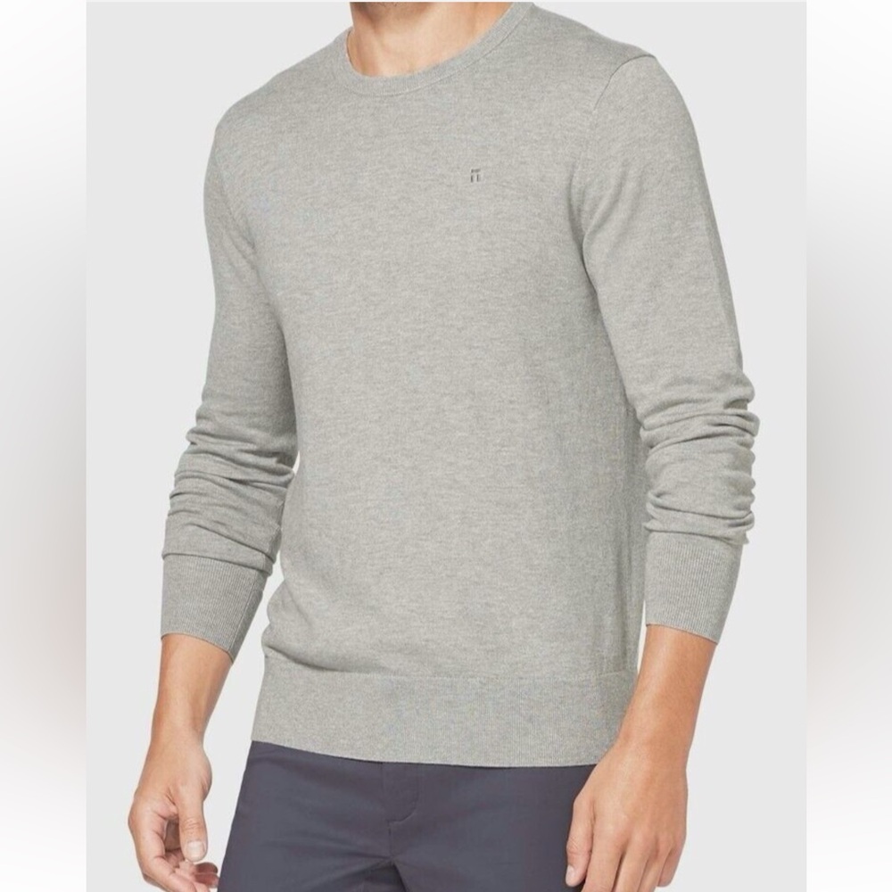 Tommy John Second Skin Crew Neck Knit Sweater Light Heather Gray Medium NWOT